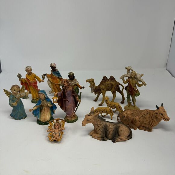 Vintage Presepio Italian Nativity 12 Pc Set Figurine Figure Krippenfiguren Italy - Picture 1 of 7